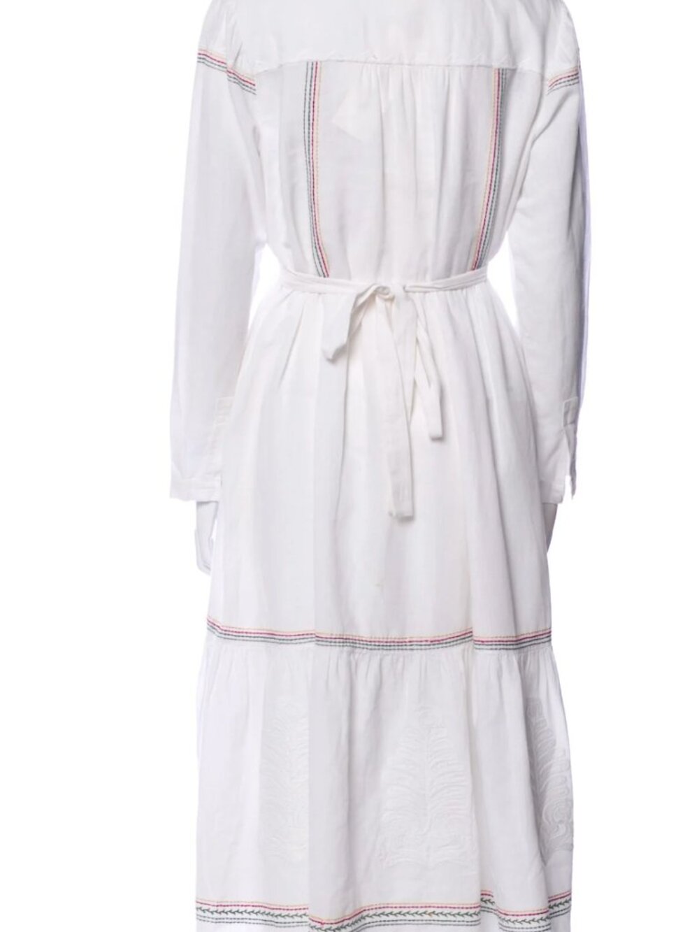 Saloni V-Neck Midi Length Dress White | Size: M | US6, UK10 - Picture 6 of 7